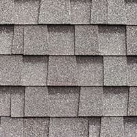 a flat view of a roof made with architectural shingles